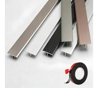 AluminStrip - Profil en T ultra fin - Joint d'expaon de sol pour cuisine et salon - Facile à installer - Noir - 3 pièces 90 x 5 cm