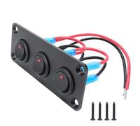 Aluminum 3 Gang Switch Panel with pour Red Dot LEDs Aluminum