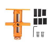 Aluminum Alloy Cabinet Door Mounting Jig, Accurate Quick Positioning Tool Jig, Adjustable 7-40mm Clamping, 0-30mm Up and Down with 2 Drill Bits, 10mm Rebound Device Mounting Hole