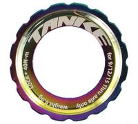Aluminum Alloy Centerlock pour rotor Lockring Black Aluminum(Rainbow) | High-strength aluminum alloy, rust-resistant coating, lightweight 10g design, withstands braking heat