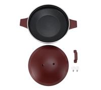 Aluminum Alloy Fish Hot Pot, Vintage Dry Pot Cookware with Non Stick Coating, Multifunctional Metal Cooking Pot with Detachable Handle for Home and Commercial Restaurant Use