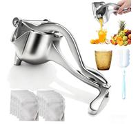 Aluminum Alloy Fresh Fruit Juice Extractor, 2026 New Hand Juicer Squeezer, Detachable Heavy Duty Citrus Extractor Tool, Fruit Juice Squeezer, for Pressing Lemons, Oranges, Limes (+10 filter bags)