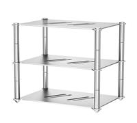 Aluminum Alloy Hi-FI Audio Rack, Audio Component Rack, with Vented Holes, Stackable, for CD Player Game Console Preamp DAC Ventilated Modular Storage CNC Build Home Studio Setup(B)
