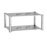 Aluminum Alloy Hi-FI Audio Rack, Audio Component Rack, with Vented Holes, Stackable, for CD Player Game Console Preamp DAC Ventilated Modular Storage CNC Build Home Studio Setup(A)