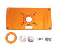 Aluminum Alloy Router Table Insert Plate | Sturdy Flip Board for Wood Milling & Trimming | Accurate Router Plate for Home Workshops/Repair Shops | 15 Accessories, 810g