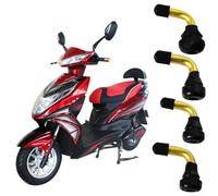 Aluminum Alloy Tubeless Valve Stem 90 Deg Bent(4PCS PVR60) | 90-degree bend design, easy inflation pour access, prevents air leakage, rubber and aluminum build