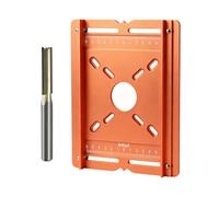 Aluminum Alloy Woodworking Router Guide & Bench Edge Jig | Adjustable multi-hole aluminum alloy router guide and bracket clamp designed for precision straight grooving, trimming