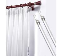 Aluminum Bedrooms Drapery Pulls Rod with Metal Hook/Spiral Handle, 2 Pack Curtain Pull Wand for Grommet Curtains, 40 in 48'' 60 inch Long Window Opener Stick(Silver,1.2m/48in)