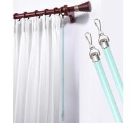Aluminum Bedrooms Drapery Pulls Rod with Metal Hook/Spiral Handle, 2 Pack Curtain Pull Wand for Grommet Curtains, 40 in 48'' 60 inch Long Window Opener Stick(Green,1.2m/48in)
