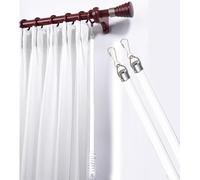 Aluminum Bedrooms Drapery Pulls Rod with Metal Hook/Spiral Handle, 2 Pack Curtain Pull Wand for Grommet Curtains, 40 in 48'' 60 inch Long Window Opener Stick(White,1.5m/60in)