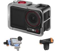 Aluminum Cage for DJI Action 5 Pro/4/3 Metal Protective Housing with 1/4 Screw Quick Release Adapter with Dual Claws for DJI Osmo Action Accessories