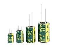 Aluminum Electrolytic Capacitor 63V 100UF 220UF 470UF 1000UF 2200UF High Frequency Low Capacitors DIY 2000Hours NWPNLXEA(63V220UF 10PCS)