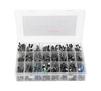 Aluminum Electrolytic Capacitor Kit 630 Pcs 24 Values | 0.1uF - 1000uF for Electrical Supplies/Audio Amplifiers/DIY Electronics | 10V 16V 25V 50V with Storage Box