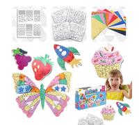 Aluminum Foil Art Kit, Colored Children's Aluminums Foil Painting Set, 12.6x9.06x1.77 Inches Creative Sticky Crafts, Travel Friendly Arts Toys for Kids, Easy and Fun Homemade Crafting Activities