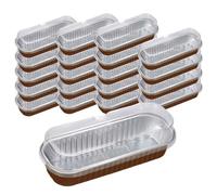 Aluminum Foil Mini Loaf Pans - 20pcs 200ml Baking Cups, Nonstick Dessert Containers, Lids Included | Muffin Cupcake Preparation Holders, Home Kitchen Bakeware Set, Reusable Heat Resistant Material
