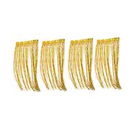 Aluminum Foil Tassel Curtains | Metal Wire Shiny Party Background Wall | Photo Studio Decor for Weddings/Birthdays/Bachelor Parties | Double Sided Tape Easy Installation (Gold)