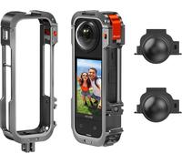 Aluminum Frame Kit for Insta 360 X4, Multi-function Metal Housing for Insta 360 X4 Accessories, Silicone Lens Protective Cap.