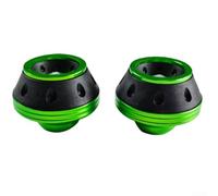 Aluminum Front Fork Slider Crash Protector Pair Black(Green)