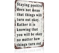 Aluminum Funny Sign Staying Inspirational for Bedroom Office Decor 8 X 12 in