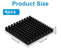 Aluminum Heat Sink Cooling Fin with Thermal Ribbon for Cooling SSD Electronic Components 40 x 40 x 5 mm 4 Pieces