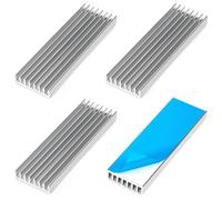 Aluminum Heat Sink Cooling Fins,with Thermal Ribbon for SSD Cooling Electronic Components 70 x 22 x 6 mm 4 Pieces