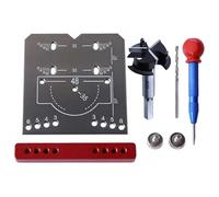 Aluminum Hinge Jig, Precise Router Kit, Adjustable Metal Guide with Alloy Build, Pocket Hole Positioner, Mounting Hardware with Stable, Installation Tool for Kitchen & Garage