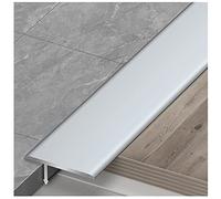 Aluminum Lightweight T Shape Flat Divider Strip Wood to Tile,Vinyl Flooring Transition Strip Thresholds Reducer, for Home Sliding Doors(Silver,110cm/43.3in)