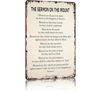 Aluminum Metal Sign The Sermon On The Mount Matthew 5 for Faith Based Home 8 X 12 in