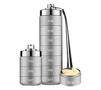 Aluminum Pill Container - Aluminum Alloy 15.5x3.8cm | Portable Metal Pill Organizer Case Compact Pills Case With 7 Compartments For Daily Medication Storage Travel Hiking Outdoor Use