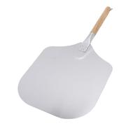 Aluminum Pizza Peel, Long Wooden Handle Hanging Pizza Spatula Turning Peel for Oven, Baking Homemade Bread