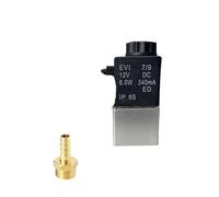 Aluminum Solenoid Valve Normally Open 1/8" 2 Way Pneumatic Valves DC 12V 24V AC 110V 220V Brass Pagoda Connector 4/6/8/10/12mm(DC 12V,8mm)