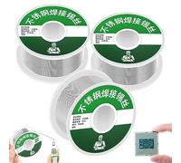 Aluminum Stainless Steel Lighter Solder Wire, Rosin Core Solder, Aluminum Solder, Low Melt Solder-Lead Free Solder, Electrical Solder Wire Solder Stainless Steel Wire (3 * 100G)