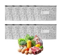 Aluminum Storage Bags - Resealable Stand-Up Zip Lock Bags, Durable Sealable Storage For Vegetables, Fruits, Meat, Seafood | Food Preservation For Refrigerator, Busy Parents, College Students