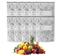 Aluminum Storage Bags - Resealable Stand-Up Zip Lock Bags, Durable Sealable Storage For Vegetables, Fruits, Meat, Seafood | Food Preservation For Refrigerator, Busy Parents, College Students