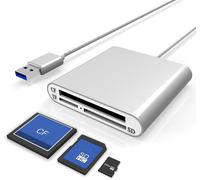 Aluminum Superspeed USB 3.0 Multi-in-1 Card Reader for iMac, MacBook Air, MacBook Pro, MacBook, Mac Mini, PCs and Laptops.