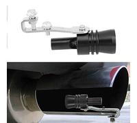 Aluminum Turbo Sound,Sifflet sonore Turbo,KIMISS tuyau d'échappement surdimensionné alliage d'aluminium Turbo son queue gorge tuyau d'échappement sifflet voiture pièce modifiée(Noir)