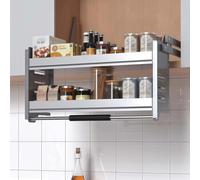 AluminumAlloy2TierPullOutKitchen ShelvingCorner CabinetOrganizerSpace SavingPullDownStorageforPantryCupboardNiserEfficientKitchenStorageSolution