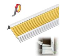 AluminumProtect Profilé pour escaliers - Bande antidérapante et imperméable - Jaune, 6 cm de large