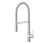 ALUNA Küchenarmatur mit Pendelbrause, Edelstahl-Optik