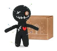ALUNME Poupée vaudou positive amusante - Cadeau de soutien émotionnel - Jolie poupée au crochet en laine avec aiguilles - Décoration inspirante et positive - Cadeaux pour amis, collègues de travail