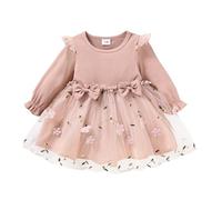 Alunsito - ensemble de vêtements pour bébés filles jupe Tutu en Tulle imprimé marguerite manches longues à volants une pièce robe barboteuse tenue d'automne