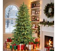 Alupssuc 180cm Sapin de Noël Artificiel, 1045 Branches en PE et PVC, avec 380 Lumières RGB Multicolores et Télécommande, Branches Superposées Abondantes, Parfait pour Les Décorations de Noël, Vert
