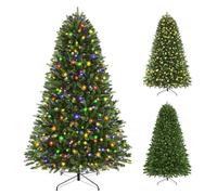 Alupssuc 210CM Sapin de Noël Lumineux, 540 LED Blancs Chauds & Multicolores, 12 Modes, 1667 Pointes de Branches, Support Métallique Pliable, Arbre de Noel Artificiel pour Décoration Intérieure