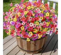 Alupssuc 24 Bouquet de Fleurs Artificielles en Plein Air Décoration, Mélangé 6 Couleurs Violet Plastique Fausses Fleurs Plantes, Adaptées pour Intérieur Extérieur Paniers Suspendus Jardin Mariage