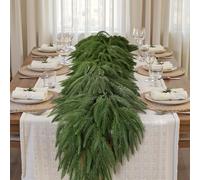 Alupssuc Guirlande de Noël réaliste 180 cm, 100% PE, décorations de Noël réalistes pour cheminée, escalier, intérieur et extérieur, Verte