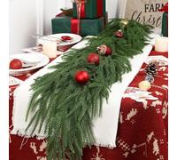 Alupssuc Guirlande de Noël réaliste 270 cm, 100% PE, décorations de Noël réalistes pour cheminée, escalier, intérieur et extérieur, Verte