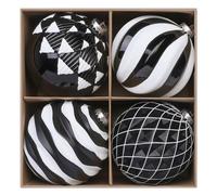 Alupssuc Lot de 4 grandes boules de Nol de 150 mm - Dcoration d'arbre de Nol - Dcorations suspendre incassables avec crochets - Boules noir