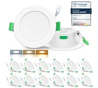 ALUSSO 3CCT Spot LED Encastrable, 7W Dimmable 68mm, Lot de 12 Rond Blanc