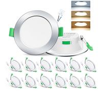 ALUSSO 3CCT Spot LED Encastrable, 7W Dimmable 68mm, Lot de 12 Rond Chromé