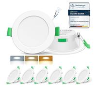 ALUSSO 3CCT Spot LED Encastrable, 7W Dimmable 68mm, Lot de 6 Rond Blanc